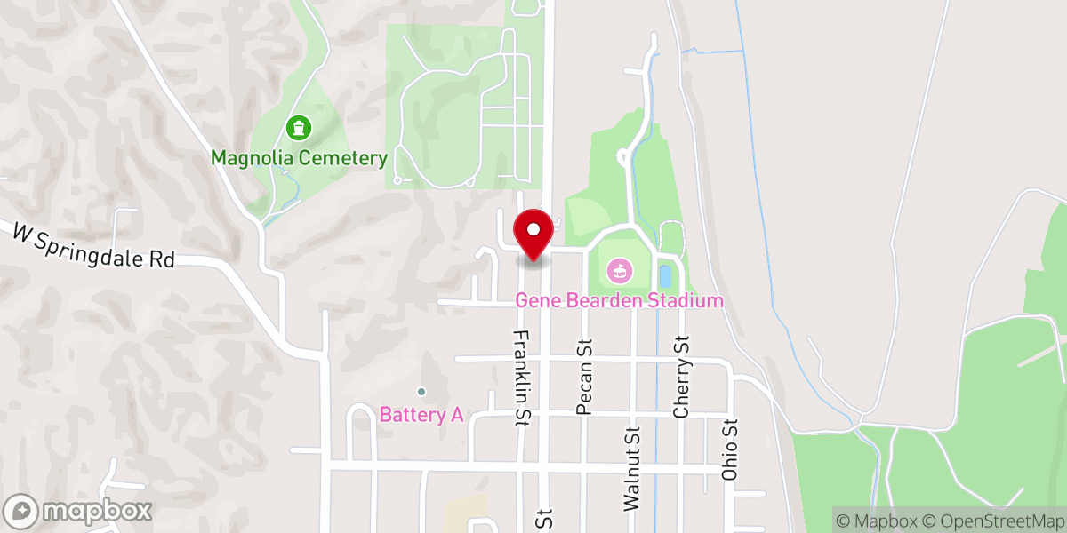 Map showing location of New Hope Baptist Church