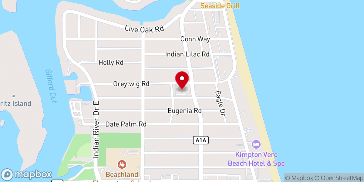 Map showing location of Christ by the Sea United Methodist Church