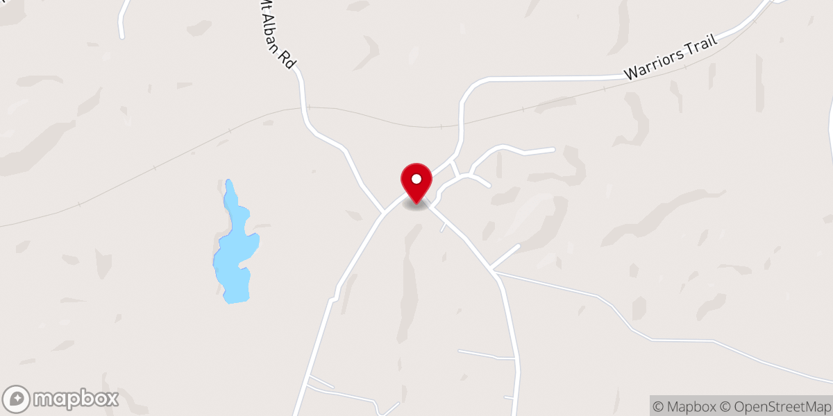 Map showing location of Mount Albin Church