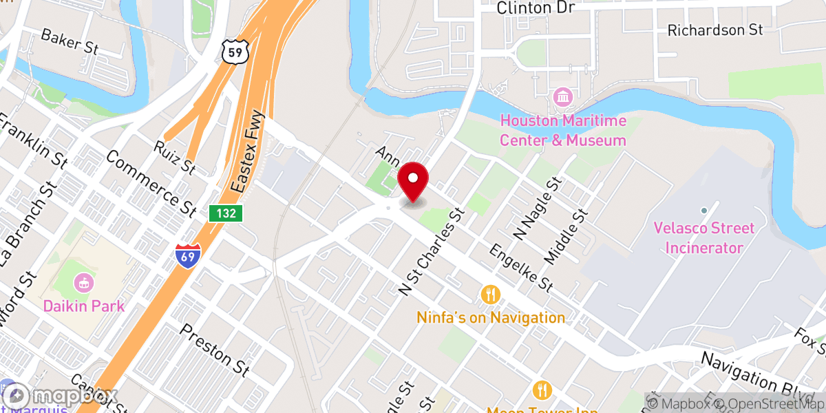 Map showing location of Our Lady of Guadalupe Church and Parish Office