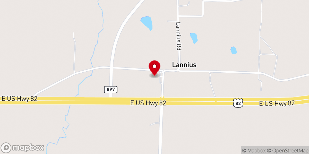 Map showing location of Lannius Church of God