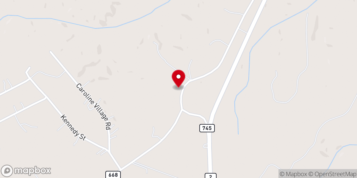 Map showing location of Long Branch Baptist Church