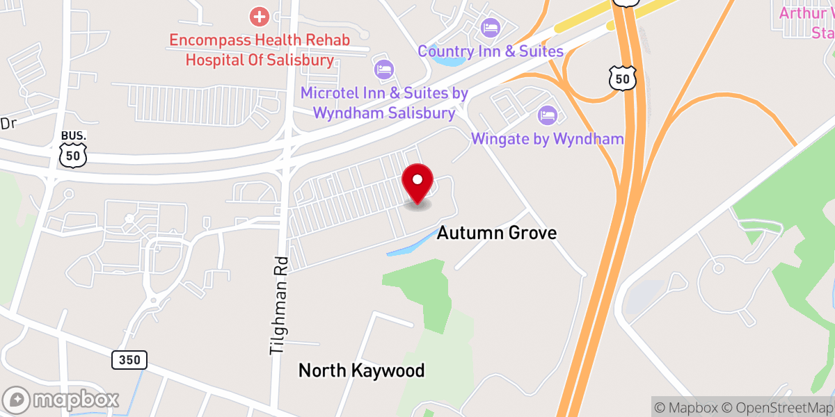 Map showing location of Oak Ridge Church