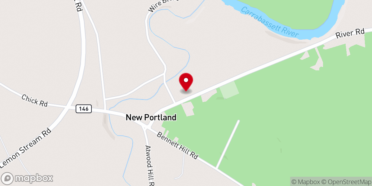 Map showing location of New Portland Community Church