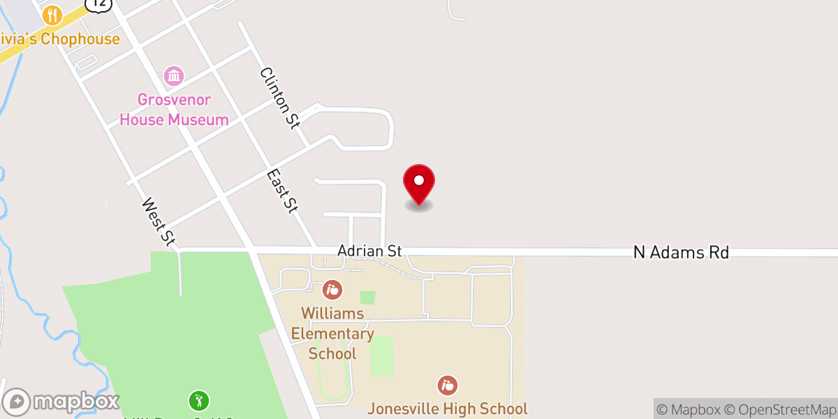 Map showing location of Jonesville Baptist Church
