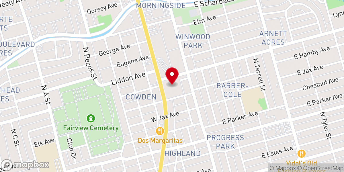 Map showing location of Bellview Baptist Church