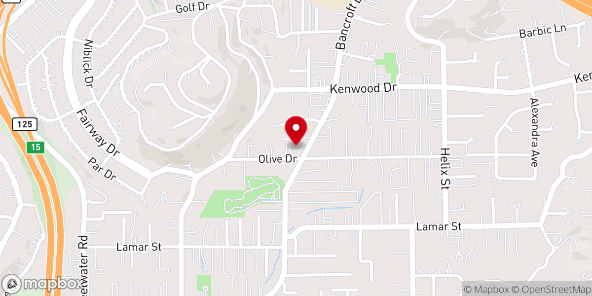 Map showing location of Liberty Temple Full Gospel Church of San Diego Inc
