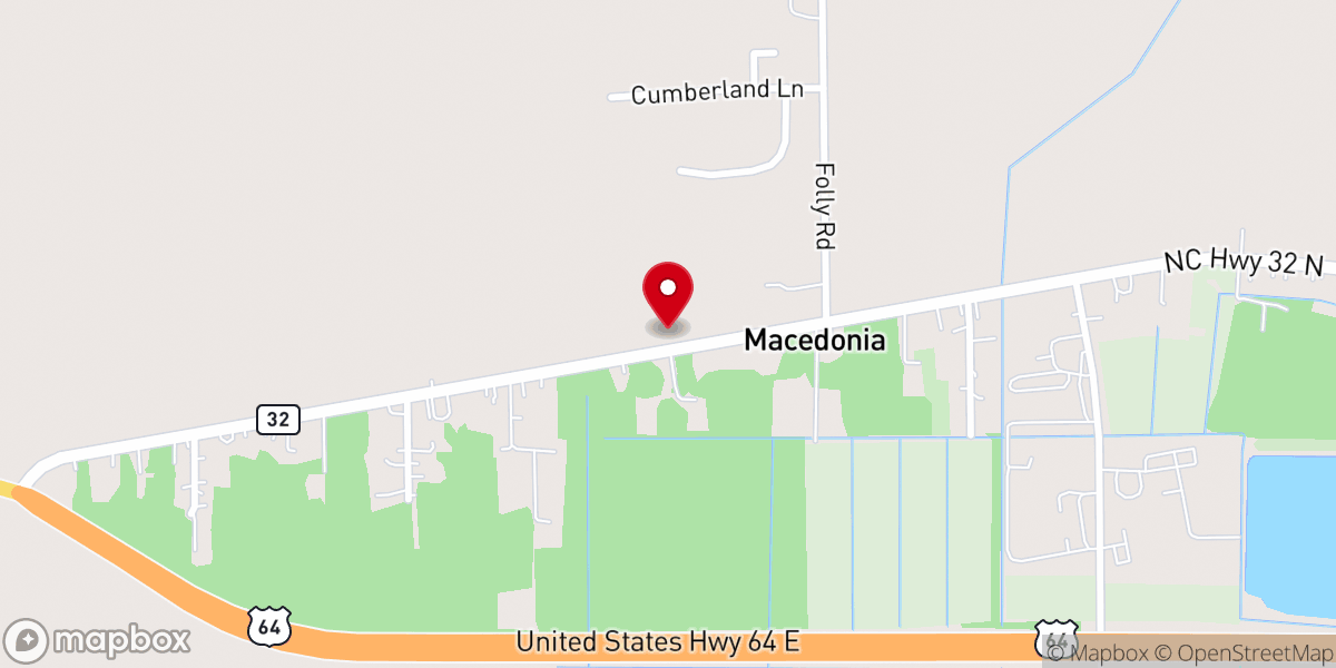 Map showing location of Macedonia AME Zion Church