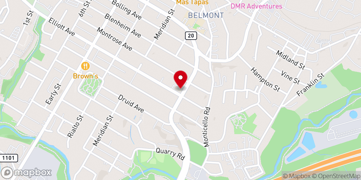 Map showing location of Charlottesville Church of the Nazarene