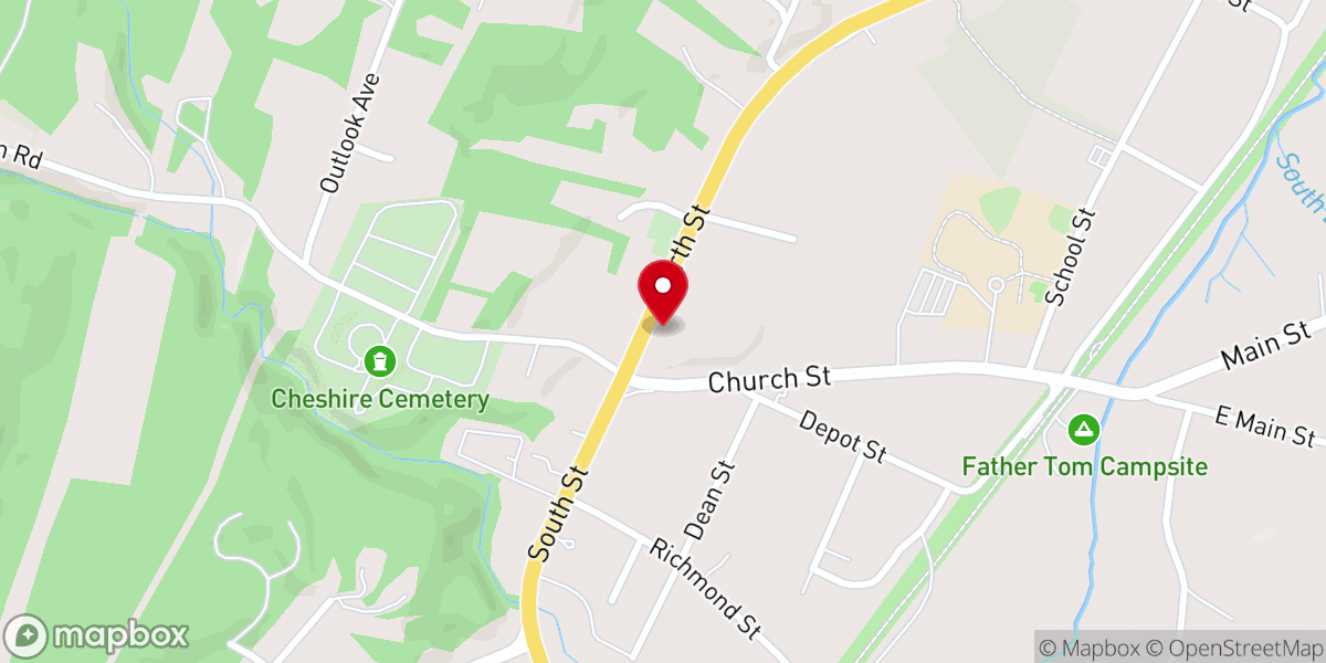Map showing location of First Baptist Church