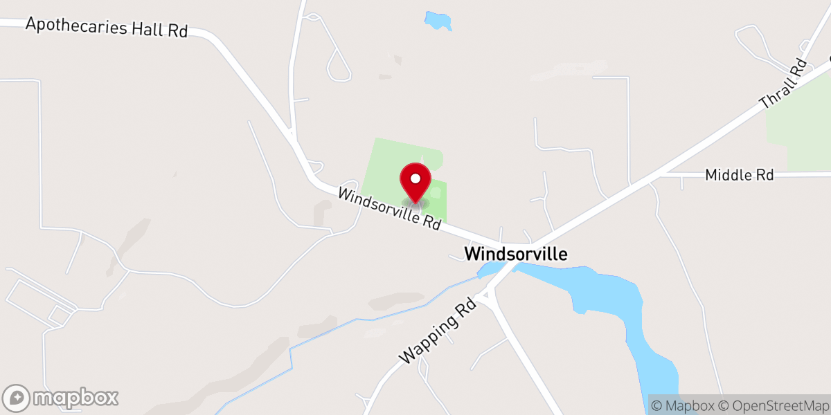 Map showing location of Windsorville United Methodist