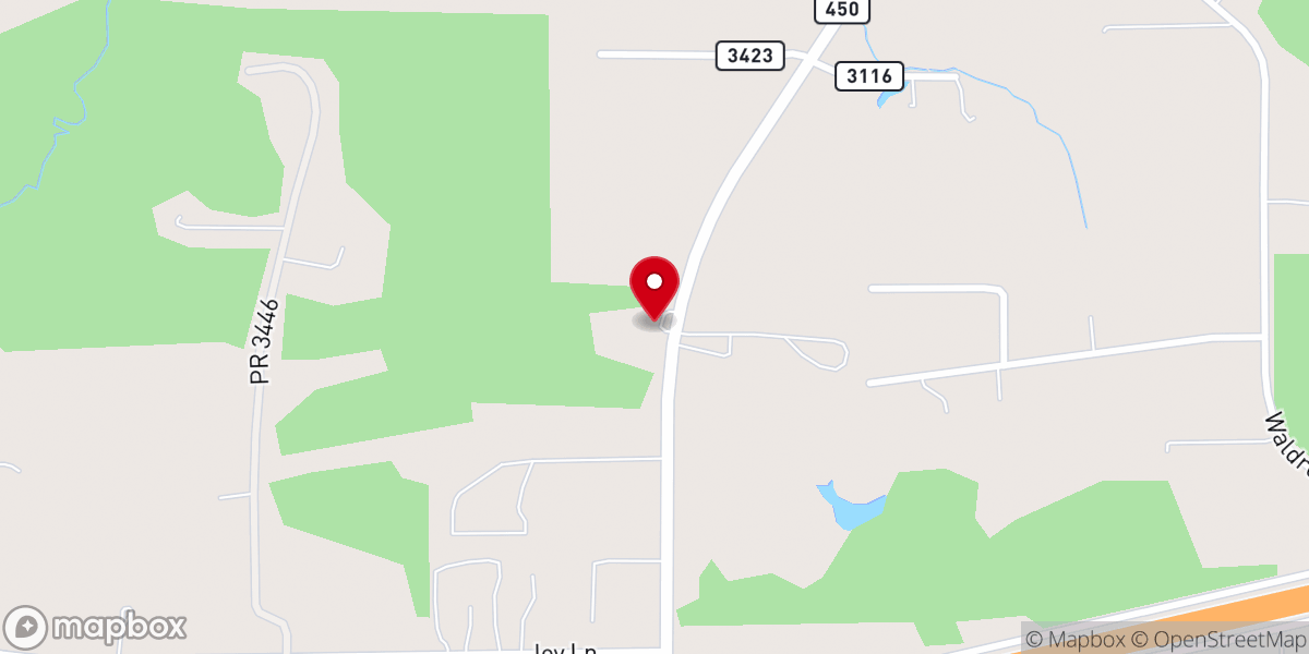 Map showing location of Harmony Baptist Church