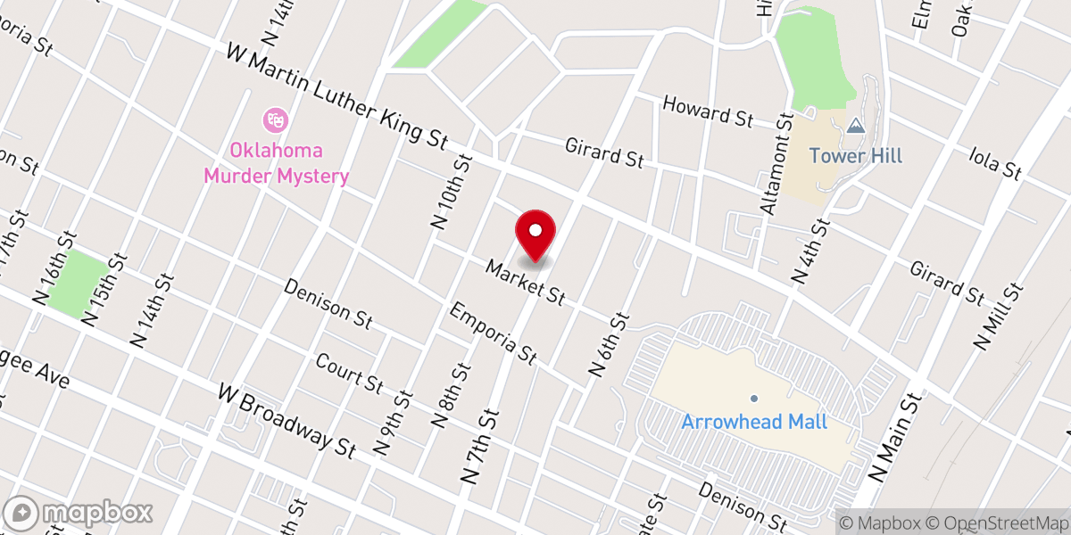 Map showing location of Spencer United Methodist Church