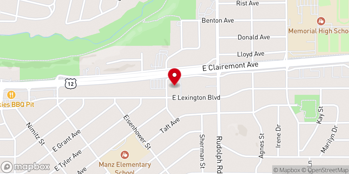 Map showing location of Trinity Lutheran Church - Food Pantry