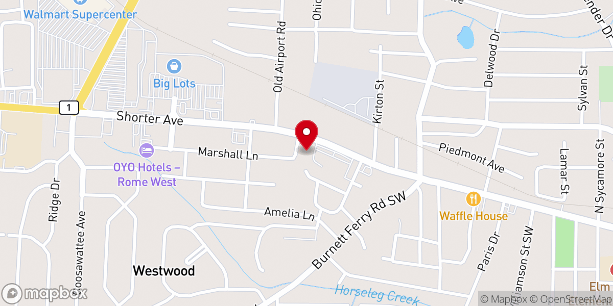 Map showing location of Westminster Presbyterian Church