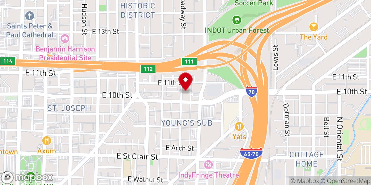 Map showing location of Upper Room Apostolic Church
