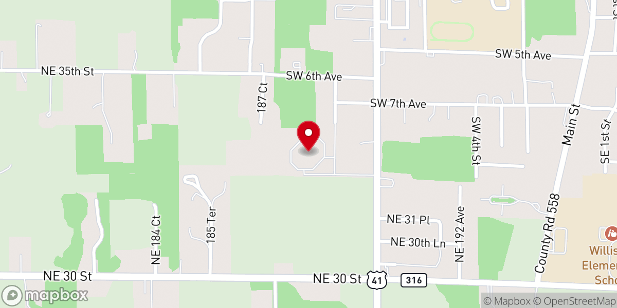 Map showing location of Church of God