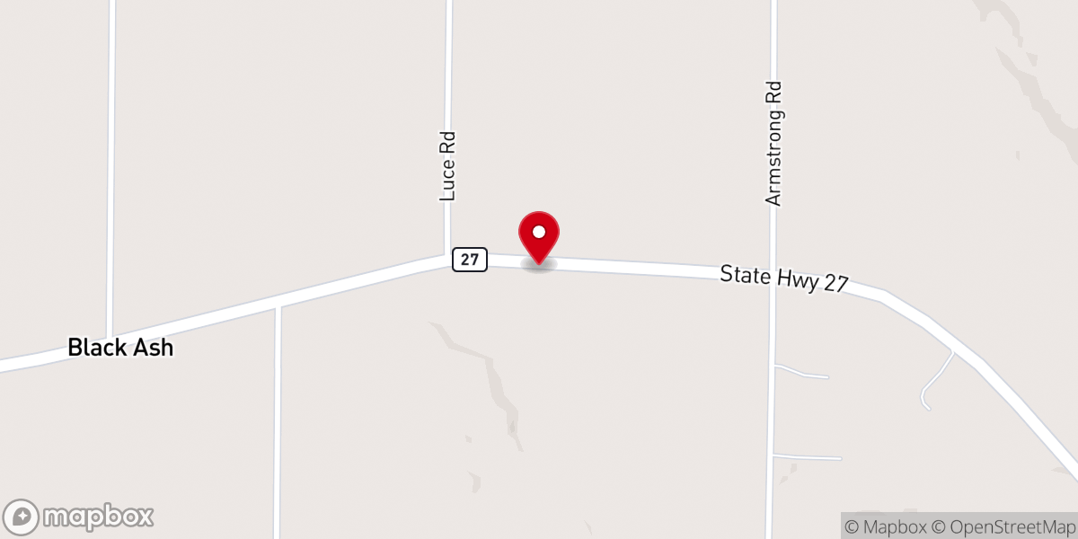 Map showing location of Black Ash Church