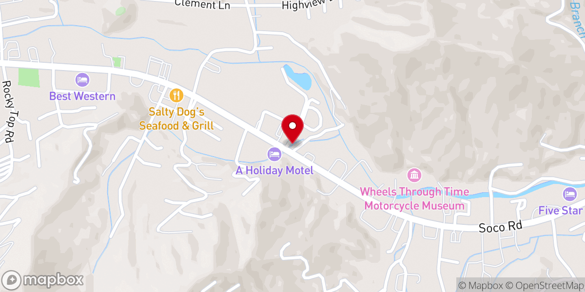 Map showing location of Miss Caroline's Wedding Chapel