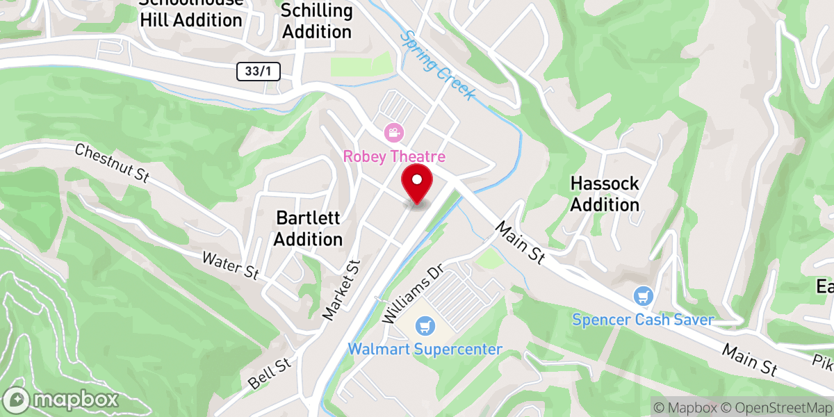 Map showing location of Saint Johns United Methodist Church