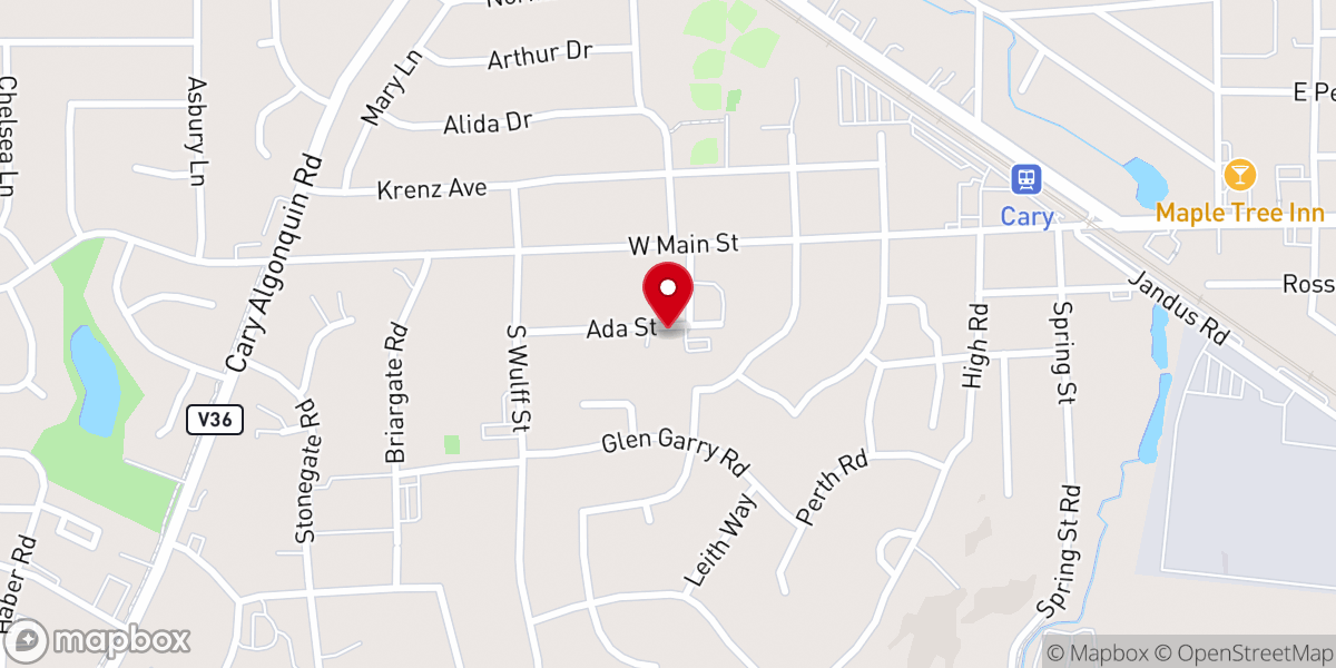 Map showing location of Cary-Grove Evangelical Free Church