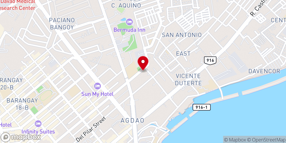 Map showing location of First Davao City General Baptist Church