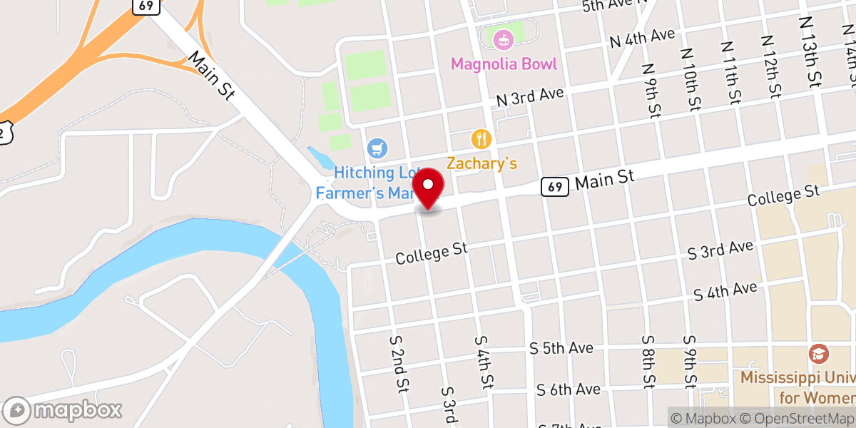 Map showing location of Tennessee Williams Home & Welcome Center