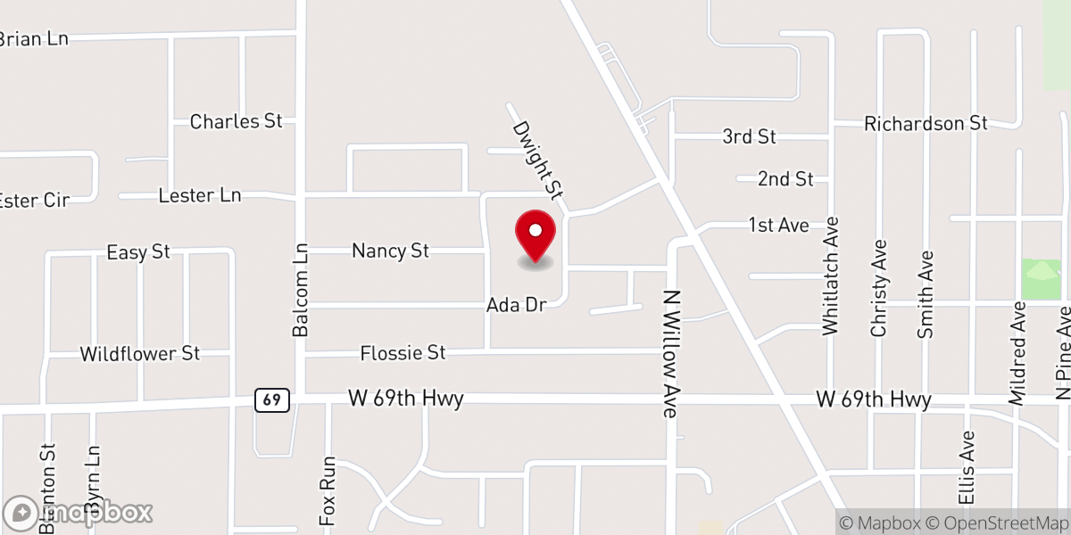 Map showing location of Viva Drive Church of Christ