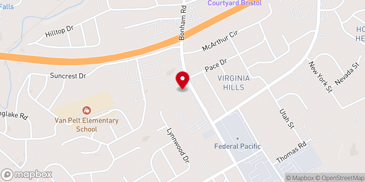 Map showing location of East End Christian Church