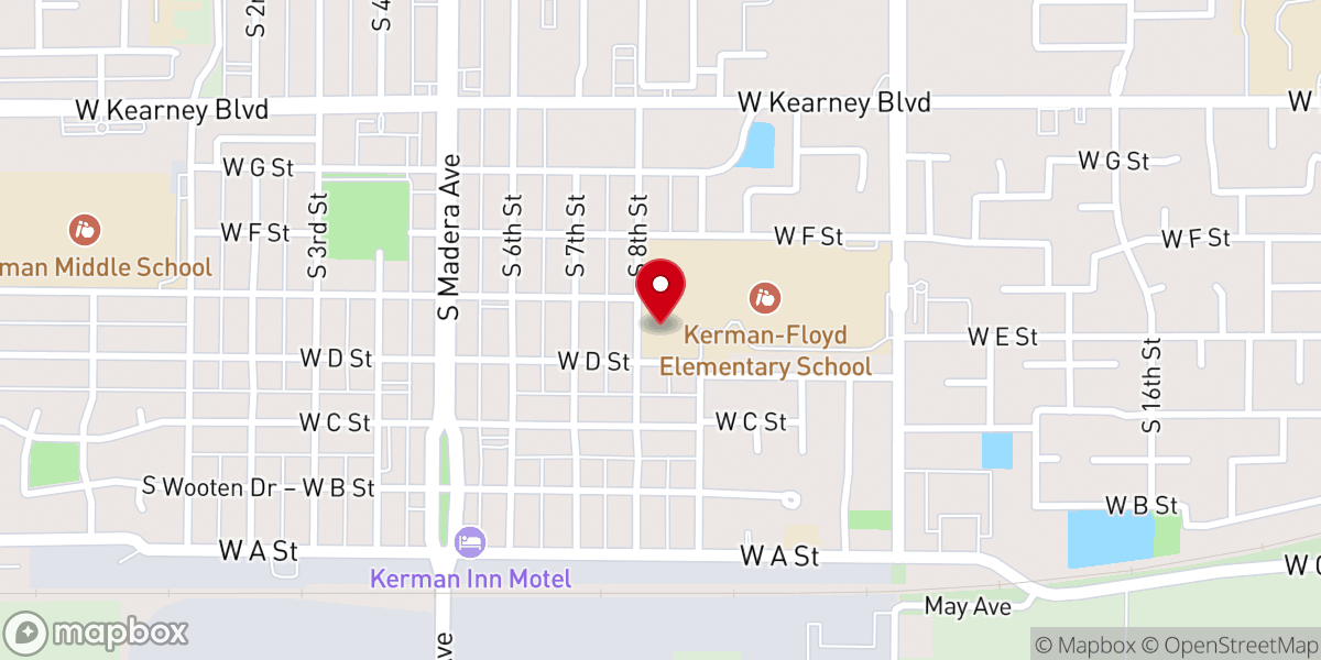Map showing location of Breakthrough Church of Kerman Inc