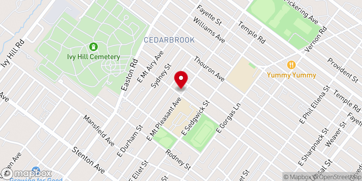 Map showing location of Bibleway Freewill Baptist Church