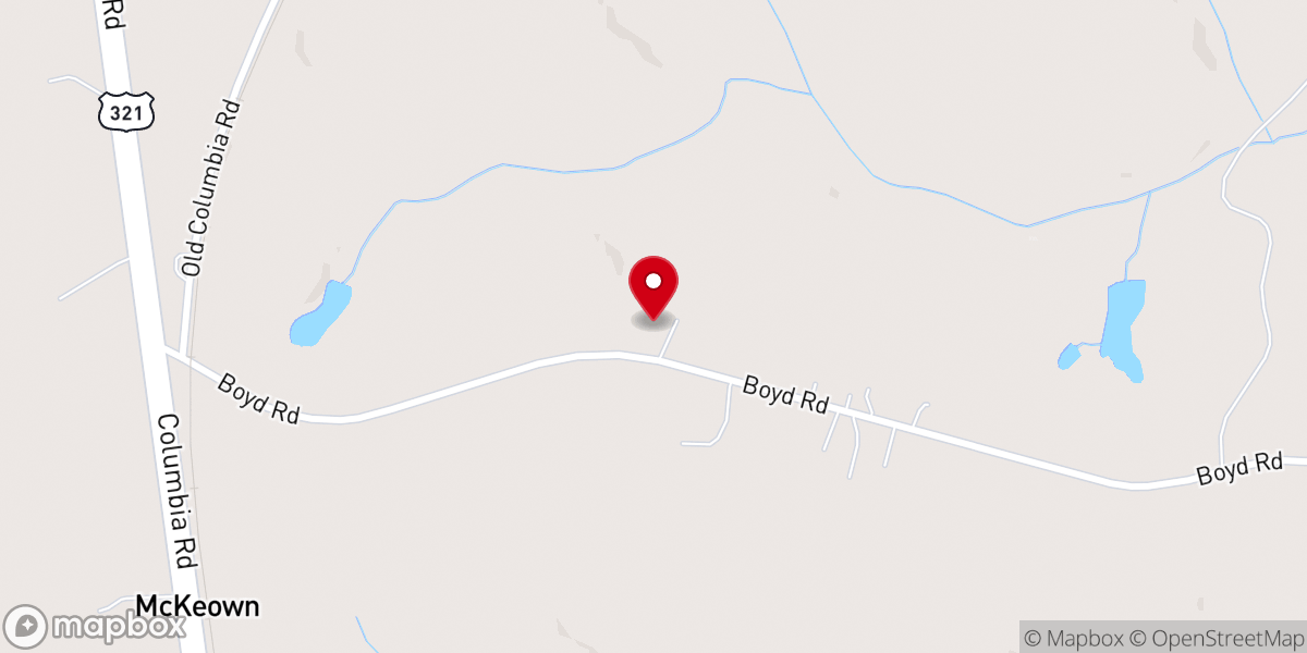 Map showing location of Antioch Baptist Church