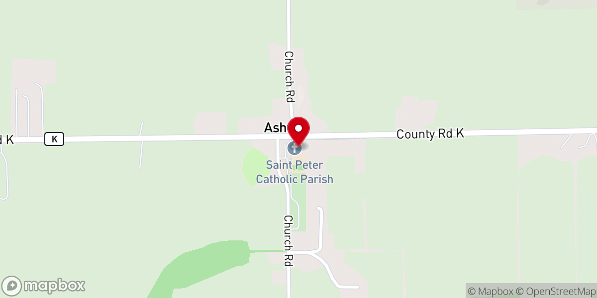 Map showing location of St Peter Catholic Parish