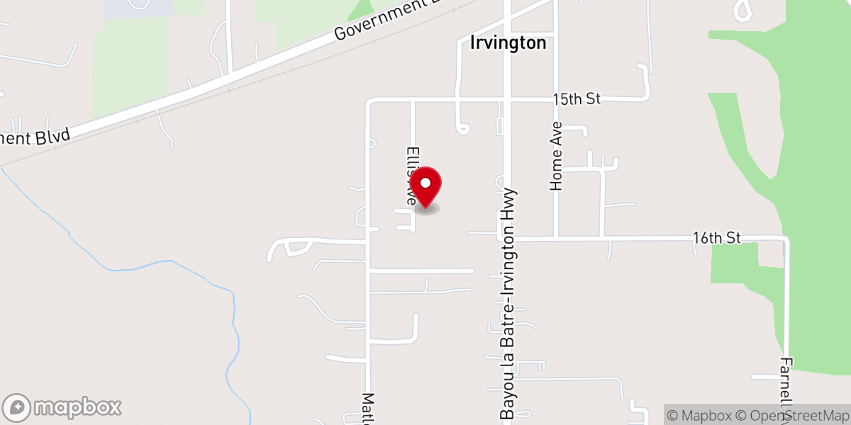 Map showing location of Irvington Church