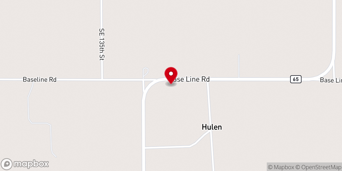Map showing location of Hulen Church