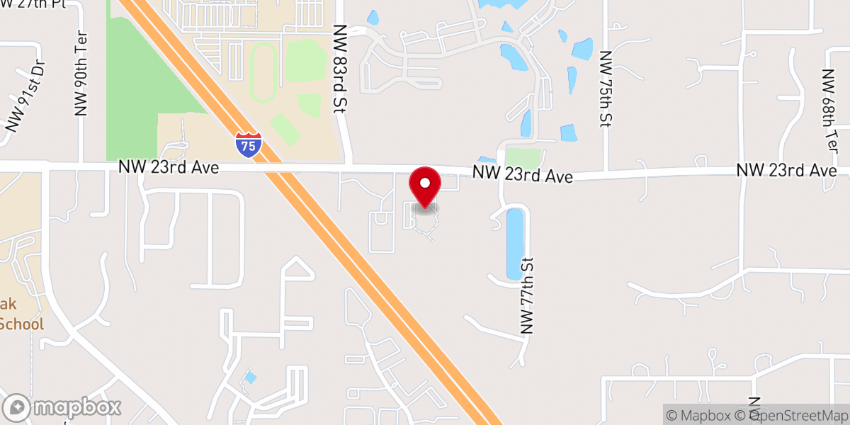 Map showing location of North Central Baptist Church