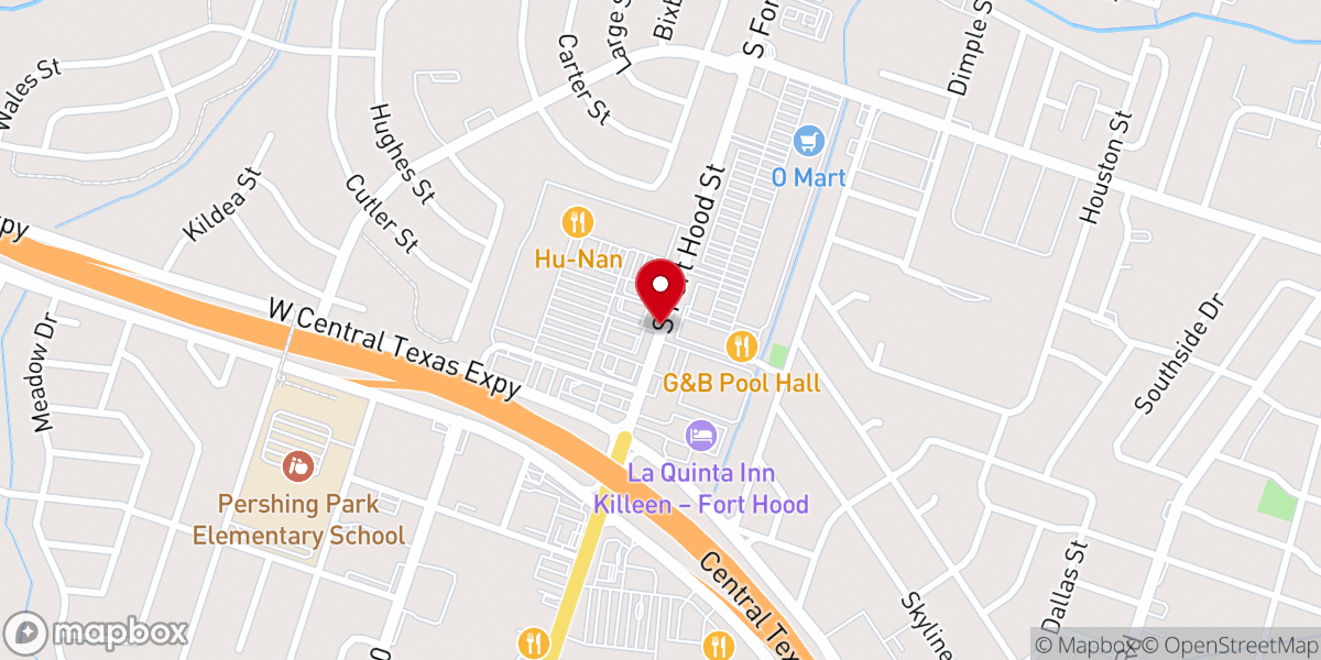 Map showing location of Church's Texas Chicken