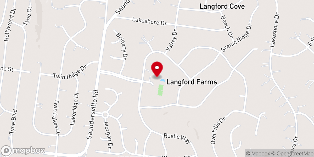 Map showing location of Langford Farms Club