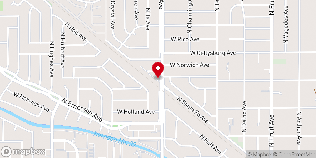 Map showing location of Fresno Area Youth Coalition