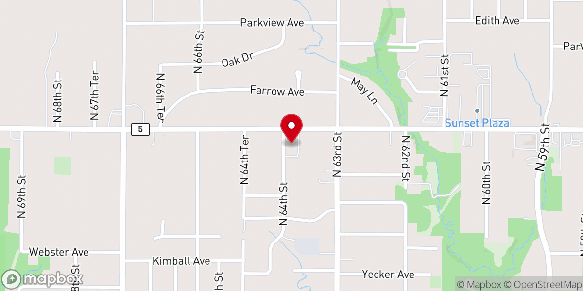 Map showing location of Sunset Hills Church