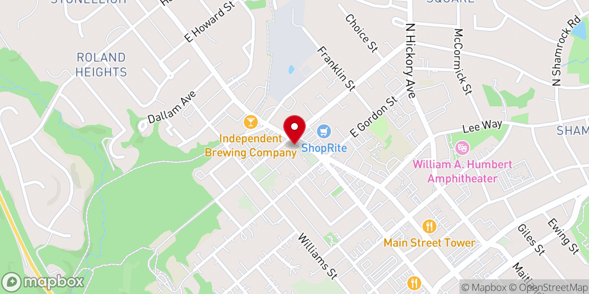 Map showing location of First Presbyterian Church-Bel Air