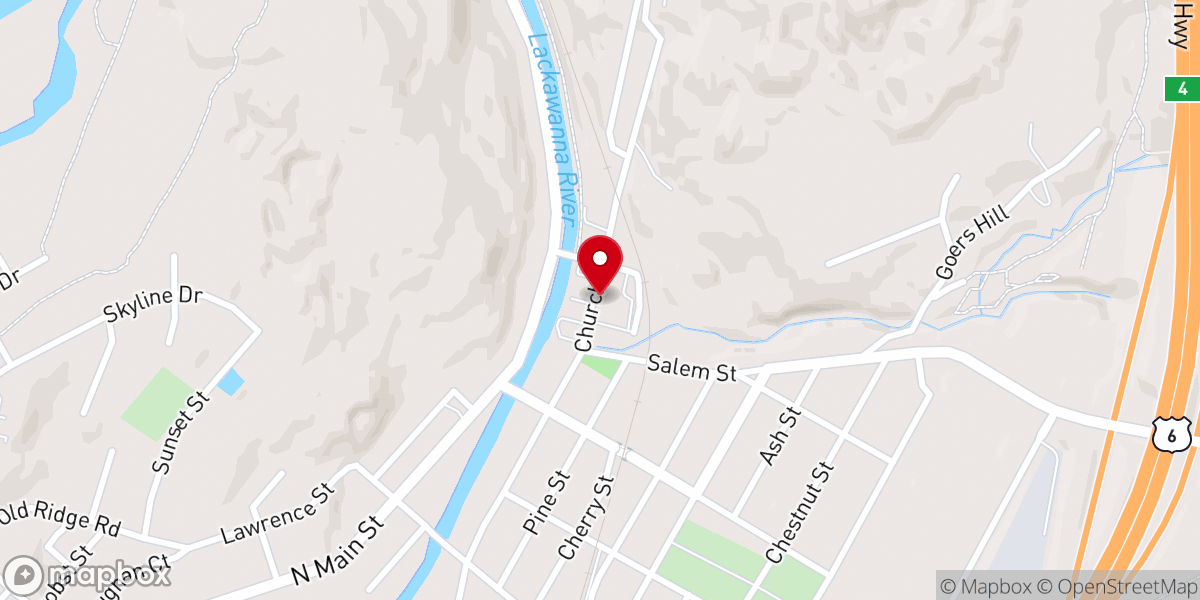 Map showing location of St Thomas Aquinas Church