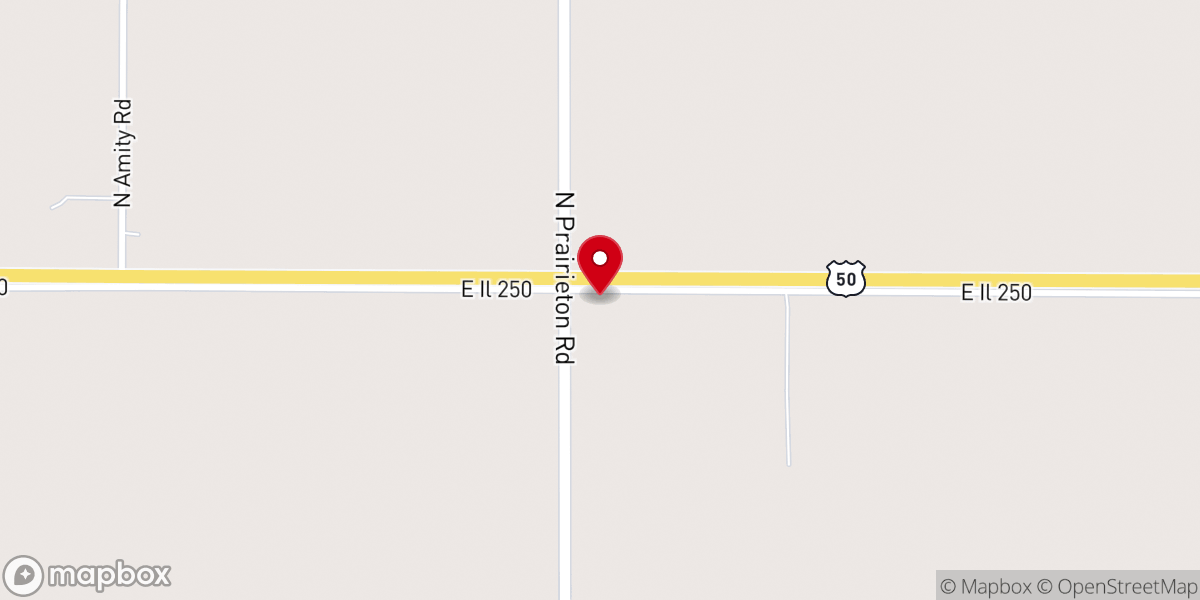 Map showing location of Prairieton Church