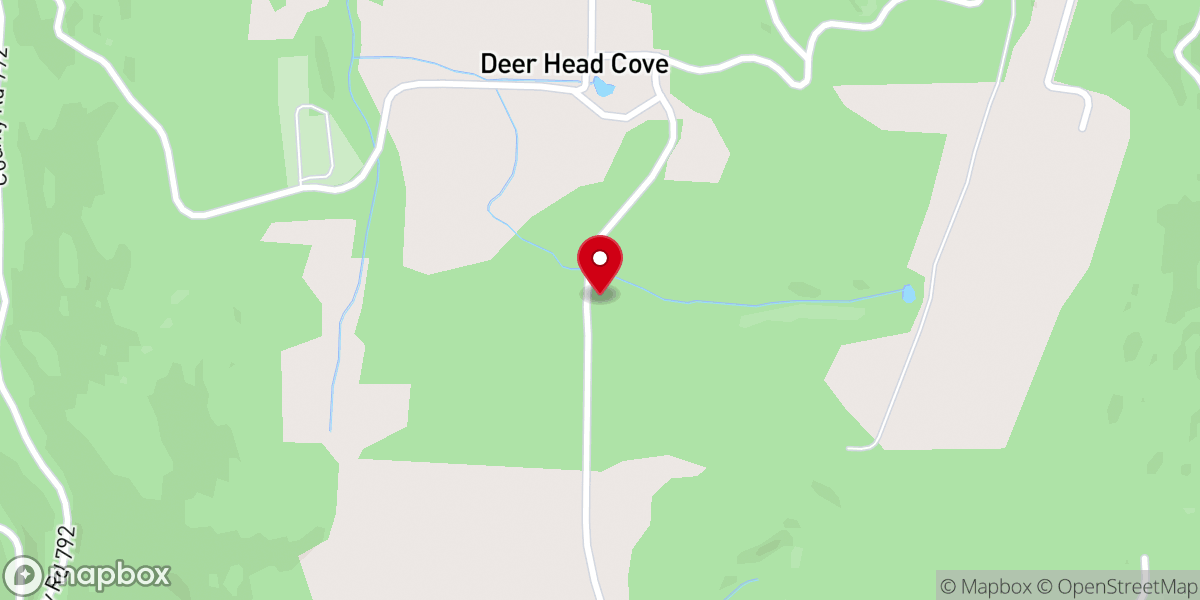 Map showing location of Deer Head Church