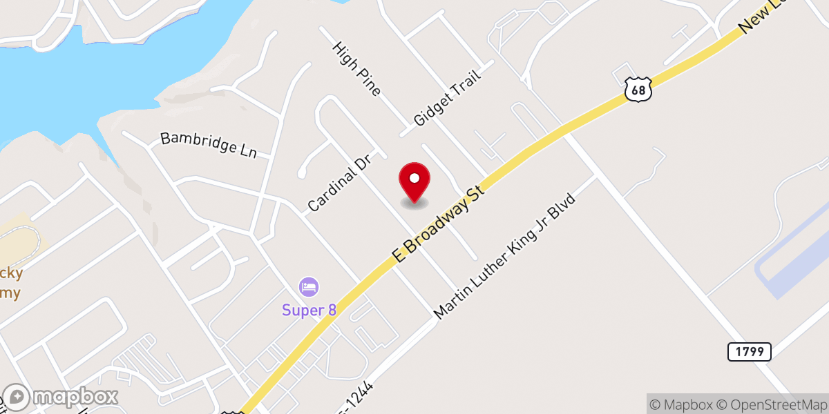 Map showing location of First Cumberland Presbyterian