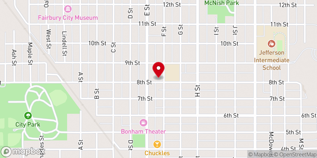 Map showing location of Saint Michael's Catholic Church, Fairbury