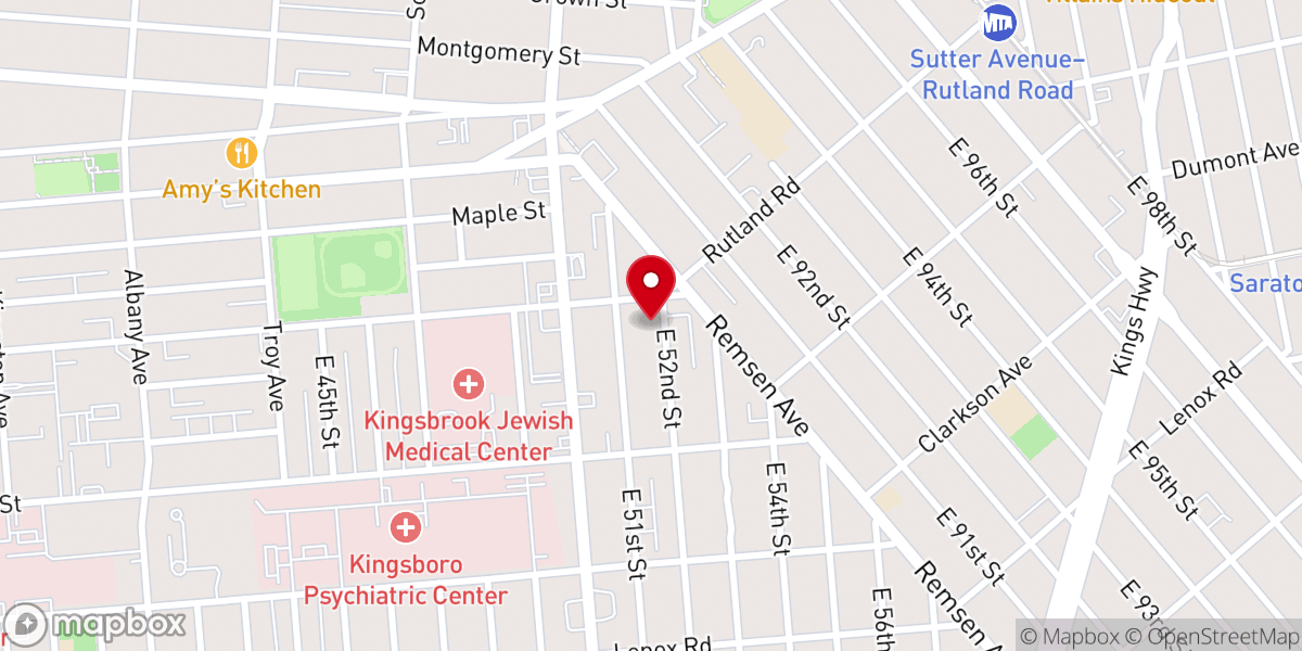 Map showing location of Triumphant Full Gospel Assembly Church