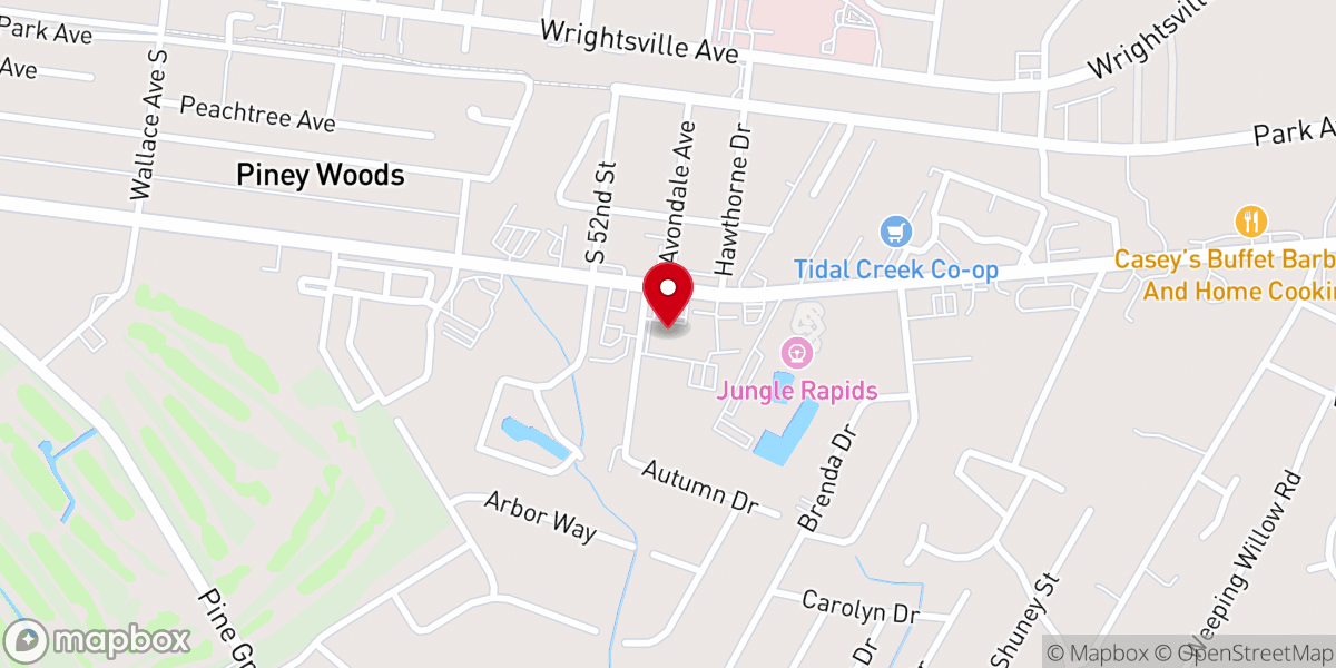 Map showing location of Life Church