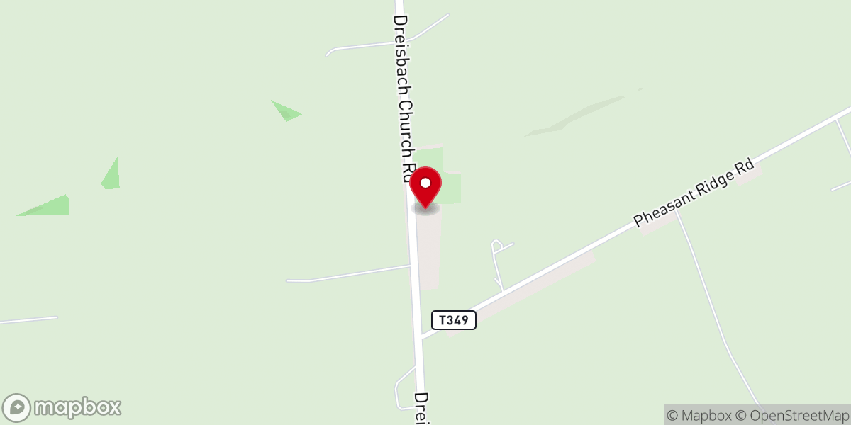 Map showing location of Dreisbach United Church of Christ