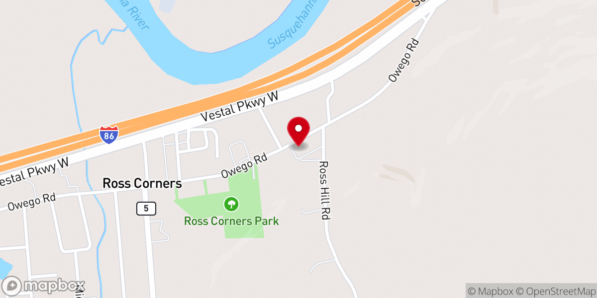 Map showing location of Northbridge Church Vestal